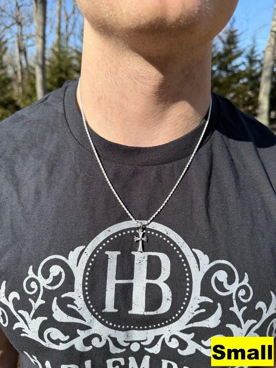 Silver Chrome Hearts Cross Pendant - 925 Silver