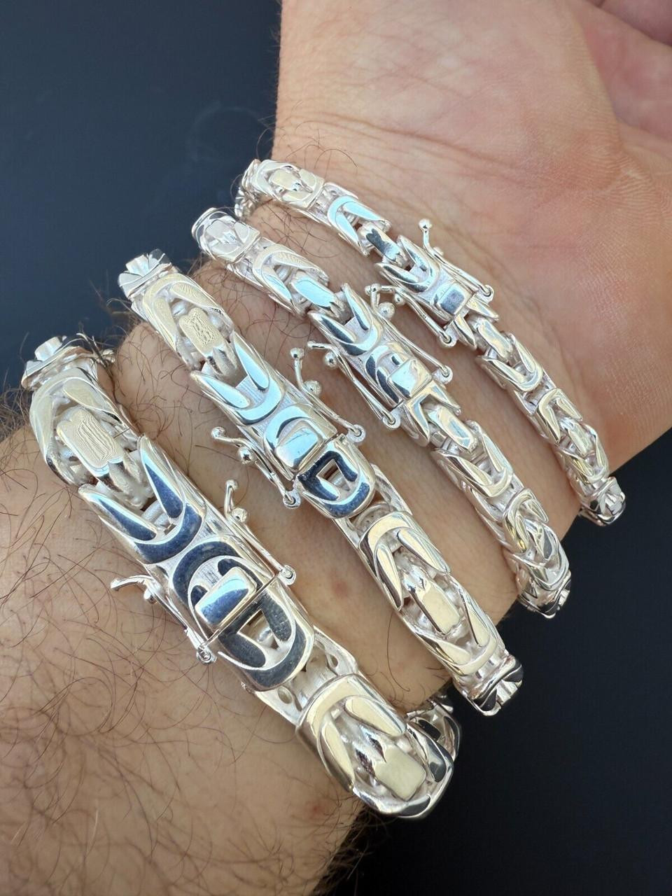 Modern Byzantine Link Bracelet W. Box Lock - 925 Sterling