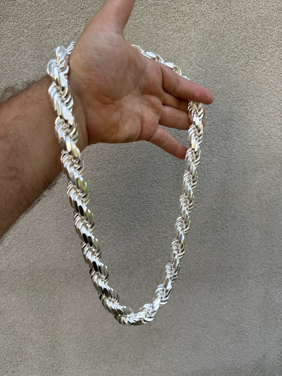 Rope Chain Stainless Steel Amberta 925 Sterling Silver Mm
