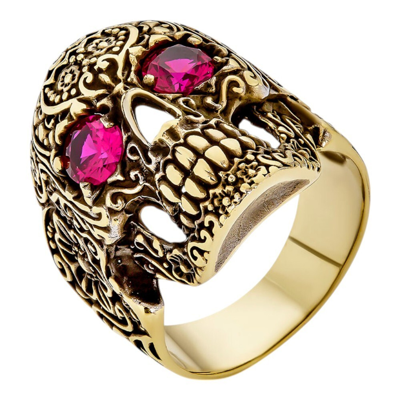 最終決算 Roses & Skull Sugar Ring Silver 925 Vermeil Gold 14k - アクセサリー