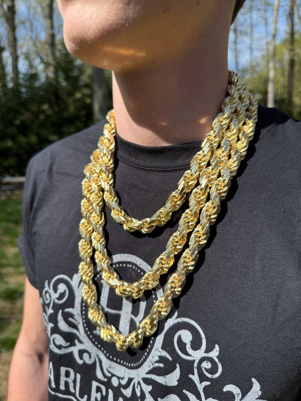 14k Gold Fake Gold Rope Chain 14K Gold Plated Necklace Rope Chain