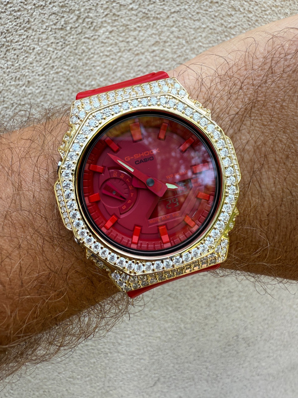 G Shock Watch Red And Gold CASIO G-Shock Analog-Digital 'Iron Man