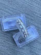 HarlemBling Real Solid 925 Sterling Silver Grillz Baguette Iced Grills Top Or Bottom Teeth