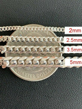 HarlemBling 2-12mm Cuban Link Chain Silver Heavy Link Necklace