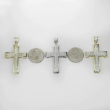 HarlemBling Mens Real Solid 925 Silver Cross W Tennis Chain Pendant Iced Icy Hip Hop Rapper