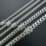 Miami Cuban Link Chain Necklace Or Bracelet W. Box Lock - 925 Sterling Silver - 7"-30" - 4mm-10.5mm 