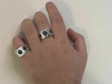 HarlemBling Solid 925 Sterling Silver Men Ace Of Spades Ring Lucky Poker Card Hand Size 7-13