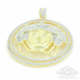 HarlemBling Mens 14k Yellow Gold Over Solid 925 Sterling Silver Icy Medusa Diamond Pendant