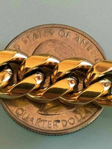 HarlemBling 10mm Mens Miami Cuban Link Bracelet 14k Yellow Gold Over SS DOESNT CHANGE COLOR