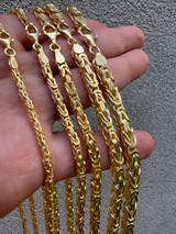 Byzantine Link Chain Necklace - 14k Gold Vermeil 925 Sterling Silver - 18"-30" - 2.5mm-6mm