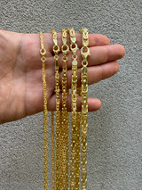 Byzantine Link Chain Necklace - 14k Gold Vermeil 925 Sterling Silver - 18"-30" - 2.5mm-6mm