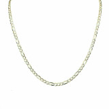 HarlemBling Mens 14k Gold Over Solid 925 Silver Diamond Cut 5mm Figaro Chain Two Tone 24