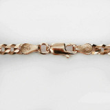HarlemBling Mens Womens 14K Rose Gold Over Solid 925 Silver Cuban Link Chain 4mm ITALY