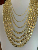 HarlemBling 14k Gold Over Solid 925 Sterling Silver Mariner Chain Necklace Or Bracelet ITALY