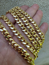 Miami Cuban Link Chain Necklace Lobster Clasp - Yellow Gold Vermeil 925 Sterling Silver - 16"-30" - 2mm-12mm