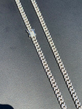 HarlemBling 6mm Miami Cuban Link Chain Iced Solid 925 Silver Chain Necklace 16 Choker - 30 Men Ladies
