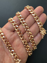 Miami Cuban Link Chain Necklace Or Bracelet - 14k Rose Gold Vermeil 925 Sterling Silver - 7"-30" - 4mm-10.5mm