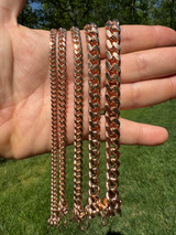 Miami Cuban Link Chain Necklace Or Bracelet - 14k Rose Gold Vermeil 925 Sterling Silver - 7"-30" - 4mm-10.5mm