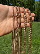 Miami Cuban Link Chain Necklace Or Bracelet - 14k Rose Gold Vermeil 925 Sterling Silver - 7"-30" - 4mm-10.5mm