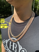 Miami Cuban Link Chain Necklace Or Bracelet - 14k Rose Gold Vermeil 925 Sterling Silver - 7"-30" - 4mm-10.5mm