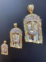 HarlemBling Solid 925 Silver 14k Gold Jesus Piece Pendant