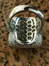 HarlemBling Solid 925 Silver Mens Hip Hop Rapper Big Heavy Diamond Pinky Square RING ICY