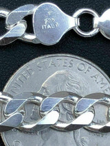HarlemBling Mens Miami Cuban Link Bracelet Solid 925 Sterling Silver 8 8mm 19 Grams Italy