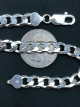 HarlemBling Mens Miami Cuban Link Bracelet Solid 925 Sterling Silver 8 8mm 19 Grams Italy