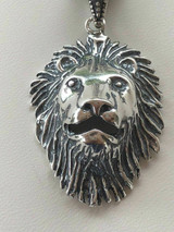 HarlemBling Solid 925 Sterling Silver Rasta Lion Leo Mens Pendant W 22 Chain Big 1x1.75