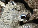HarlemBling Mens Solid 925 Silver Real Iced 2ct Diamond Rasta Lion Icy Leo Pendant 14k Gold