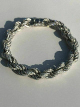 HarlemBling Mens 10mm Rope Bracelet Real Solid 925 Sterling Silver 20ct Diamonds Super ICY