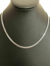 HarlemBling Ladies 18 Solid 925 Silver 4mm Flat Cuban Chain MADE IN ITALY Amazing Quality