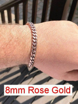HarlemBling Miami Cuban Link Bracelet 14k 18k Yellow Rose White Gold Plated Stainless Steel