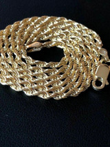 HarlemBling Rope Chain 14K Gold Over Solid 925 Silver MADE IN ITALY Mens Womens 2.5mm