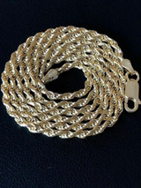 HarlemBling Rope Chain 14K Gold Over Solid 925 Silver MADE IN ITALY Mens Womens 2.5mm