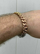 HarlemBling 12mm Mens Miami Cuban Link Bracelet 3 Tri Color Real Gold Over Stainless Steel