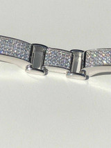 HarlemBling Mens Custom Made Bracelet Solid 925 Silver 12ct Diamonds 12mm Thick SUPER ICED