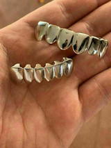 HarlemBling Real 925 Sterling Silver - GRILLZ Top Bottom Hip Hop Grills 6 8 Or Single Teeth