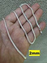 Franco Link Chain Necklace - 925 Sterling Silver - 16"-30" - 2mm-5mm