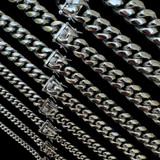 Miami Cuban Link Chain Necklace - Stainless Steel - 16"-36" - 4mm-18mm