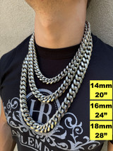 Miami Cuban Link Chain Necklace - Stainless Steel - 16"-36" - 4mm-18mm