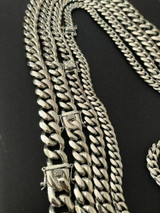 HarlemBling Mens Miami Cuban Link Chain Solid Stainless Steel Looks Just Like Silver 8-18mm