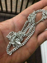 HarlemBling Solid 925 Sterling Silver Mens 5mm Tight Link Miami Cuban Link Chain Heavy ITALY