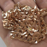 HarlemBling Mens Miami Cuban Link Chain Rose Gold Over Solid 925 Sterling Silver 8mm Italy