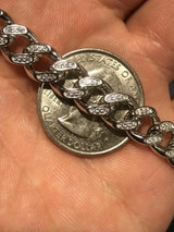 HarlemBling Mens Miami Cuban Link Bracelet Solid 925 Sterling Silver 8.5 2.5ct Man Diamond