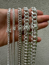 BUDGET Miami Cuban Link Chain Necklace Or Bracelet - 925 Sterling Silver - 7-30" - 5-14mm
