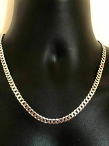 HarlemBling 6mm Flat Mens Miami Cuban Link Chain Solid 925 Silver ITALY All Lengths 18-30