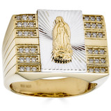 Virgin Mary - The Faith Ring - 14k Gold Vermeil 925 Silver - CZ Stones