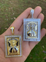 HarlemBling Silver and Gold Iced Jesus Malverde Chain Pendant