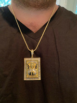 HarlemBling Silver and Gold Iced Jesus Malverde Chain Pendant